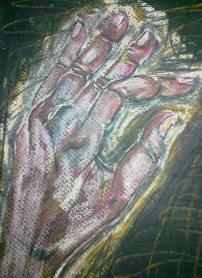 24. dłoń   pastel sucha